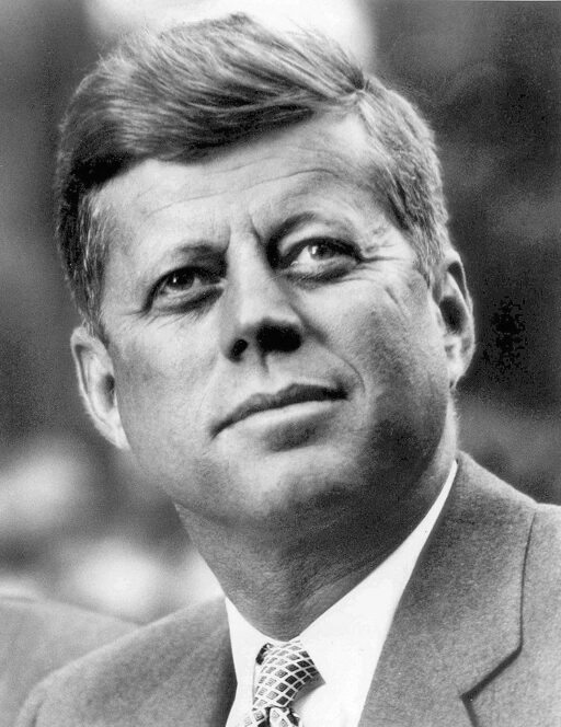 John F. Kennedy looking up, White House portrait