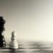 Two chess pieces on a chess board